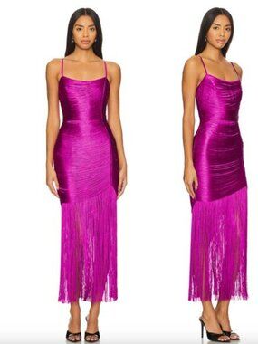 NEW SAYLOR Sally Maxi Dress in Orchid Pink Purple Fringe Formal Gown